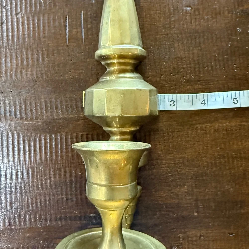 Vintage Solid Brass Wall Sconces (2)